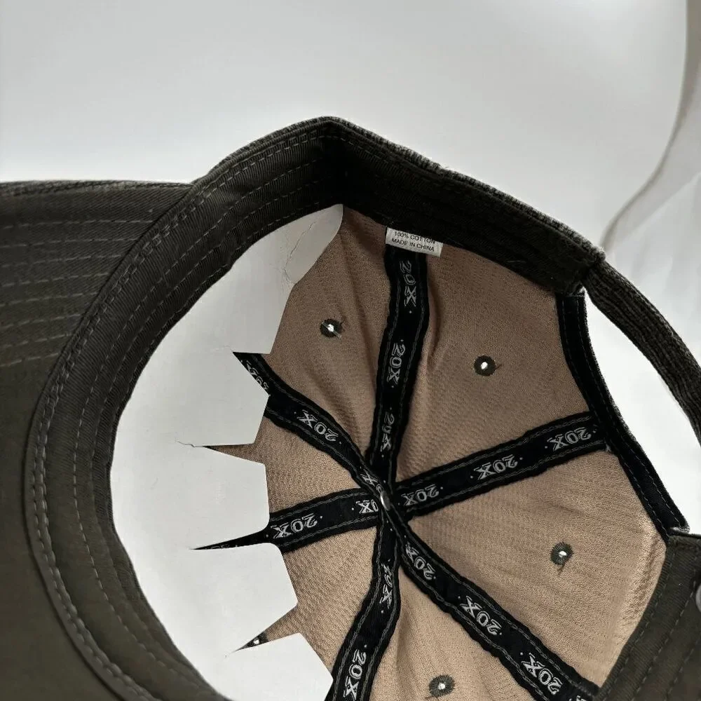 Wrangler Twenty X Hat Cap Strap Back Brown‎ Mens Adjustable Cotton New With Tags